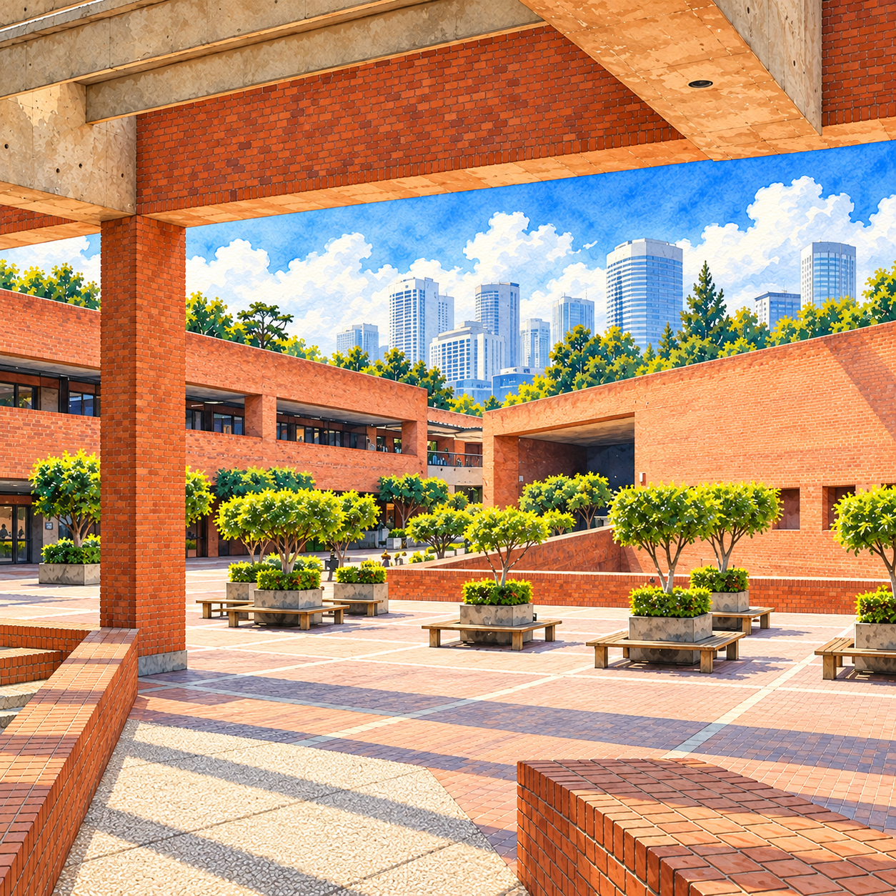 Ilustración del referente del campus de IBERO CDMX