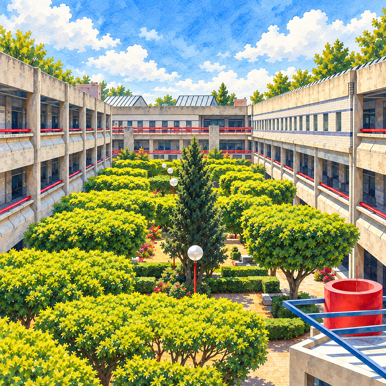 Ilustración del referente del campus de IBERO Puebla