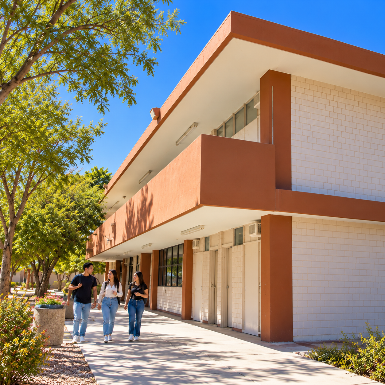 Recreación editorial: Edificio 9G de la Universidad de Sonora en Hermosillo.