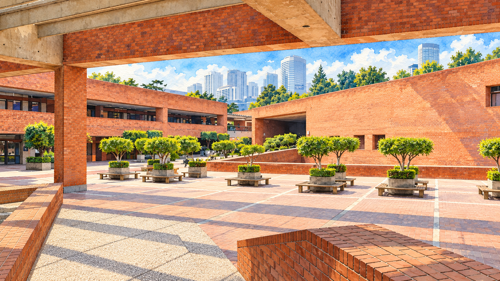 Ilustración del referente del campus de IBERO CDMX