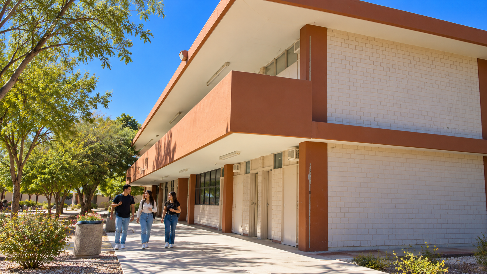 Recreación editorial: Edificio 9G de la Universidad de Sonora en Hermosillo.